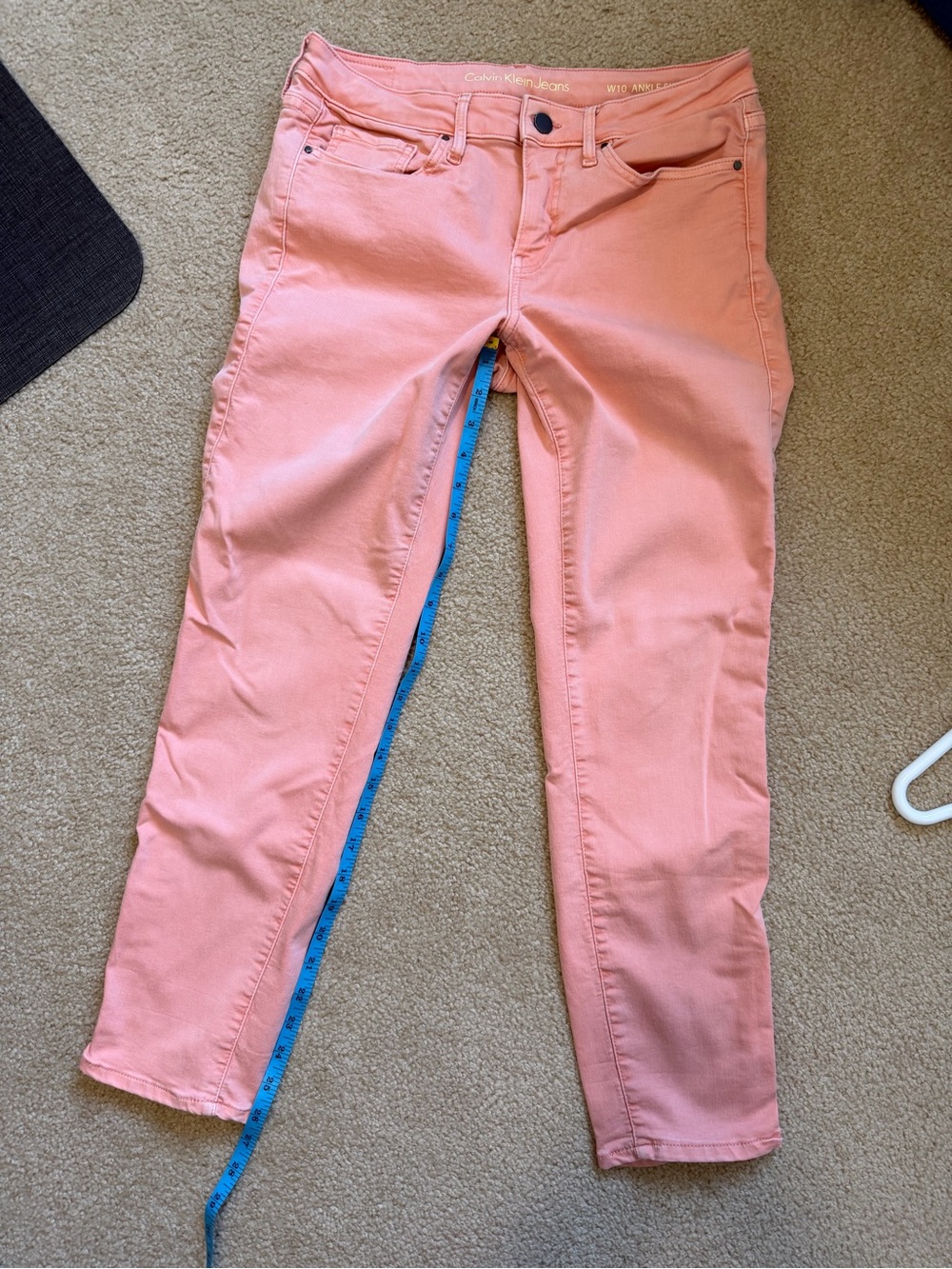 Calvin Klein Jeans Women's Pink Slim Fit Ankle Jeans - 10